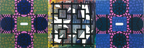 Loosely coupled systems 1995 acryl op linnen 100 x 300 cm