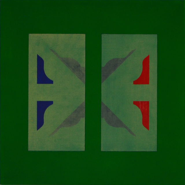 ZT acryl- en alkydverf op linnen en paneel 50 x 50 cm